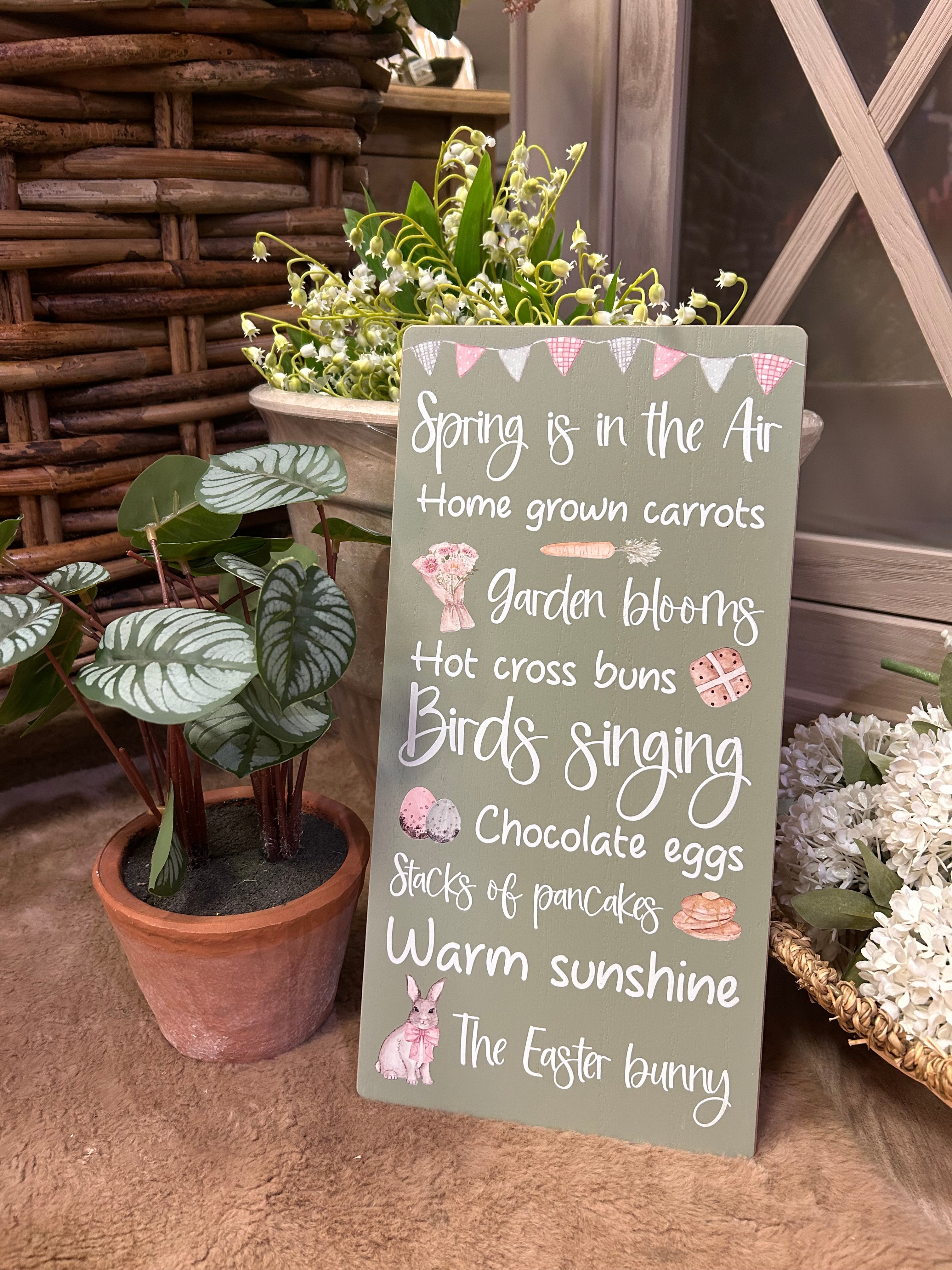 Spring is in the air wooden plaque