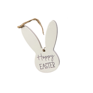 White ceramic hanging bunny ears