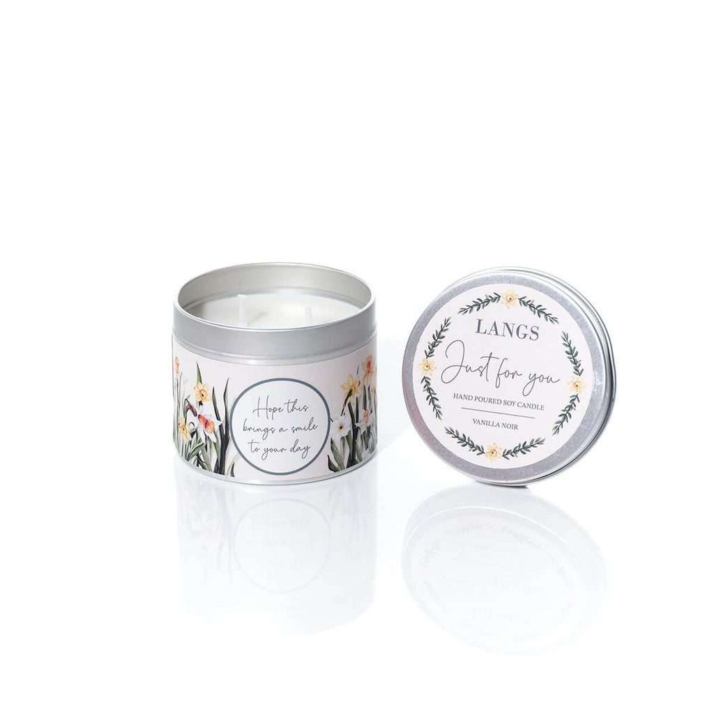 Vanilla noir soy wax candle in tin