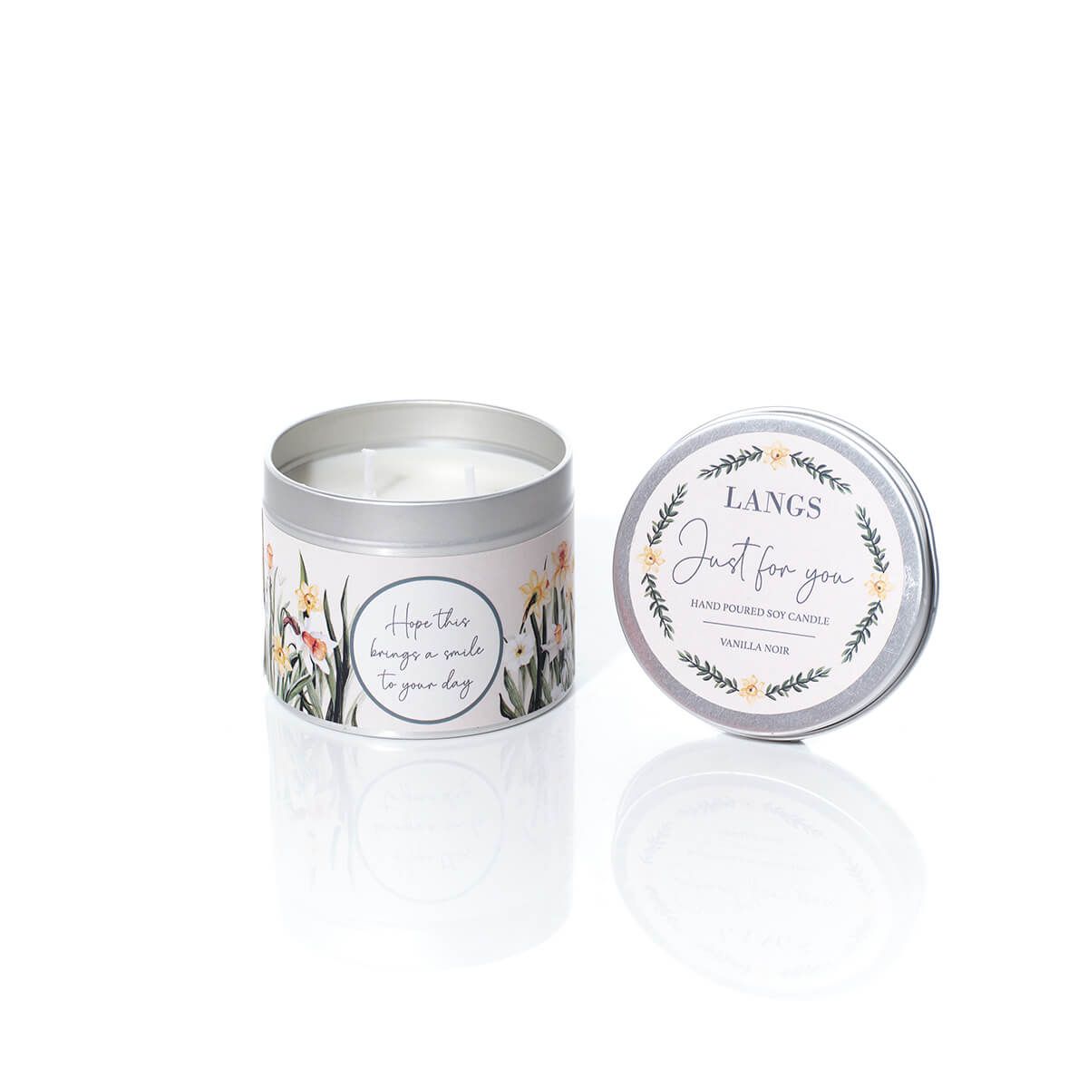 Vanilla noir soy wax candle in tin