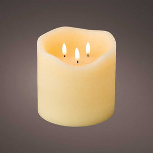 Three wick LED wax candle
