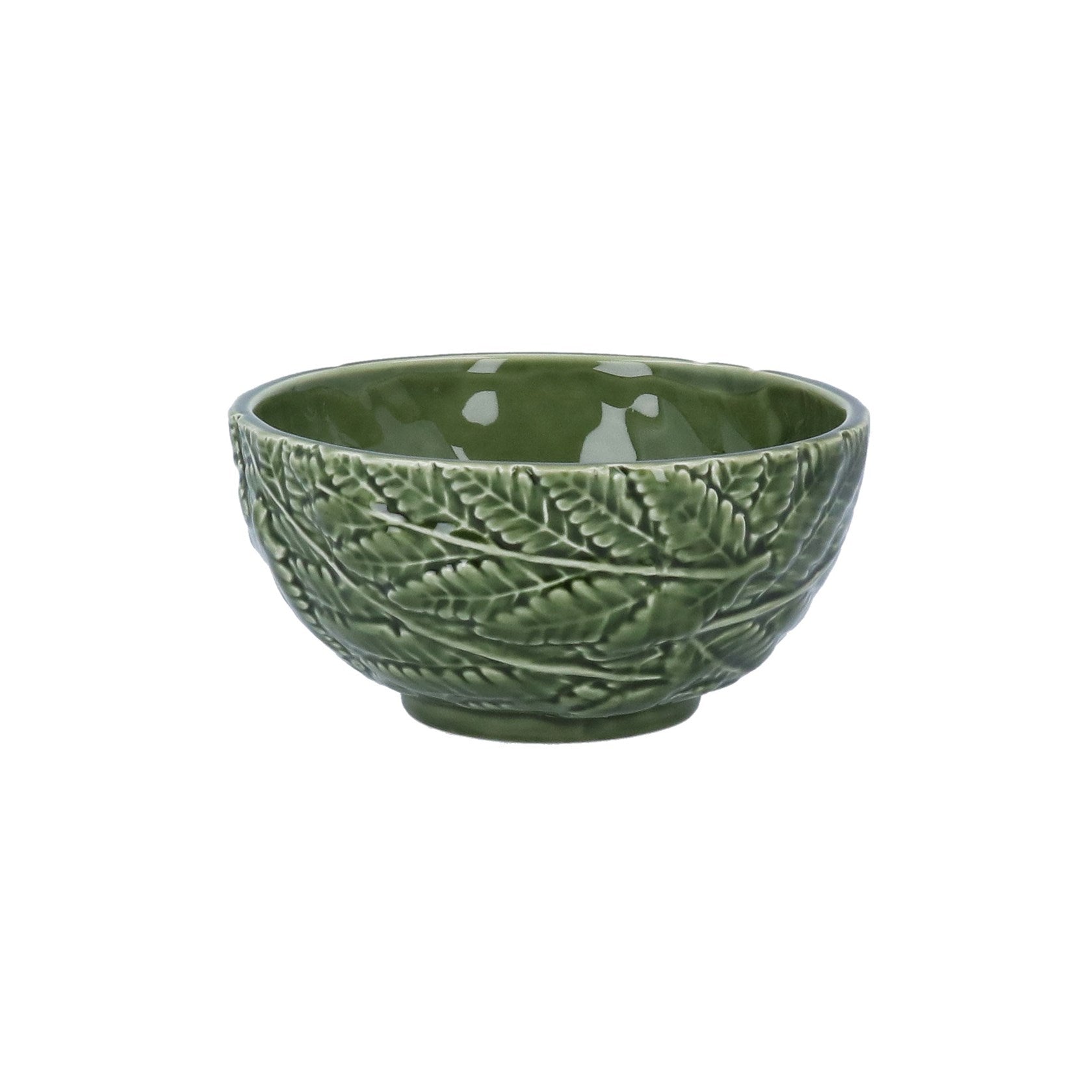 Green ceramic fern bowl, Sml