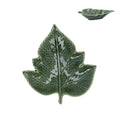 Green ceramic grape leaf dish