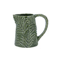 Green ceramic fern jug