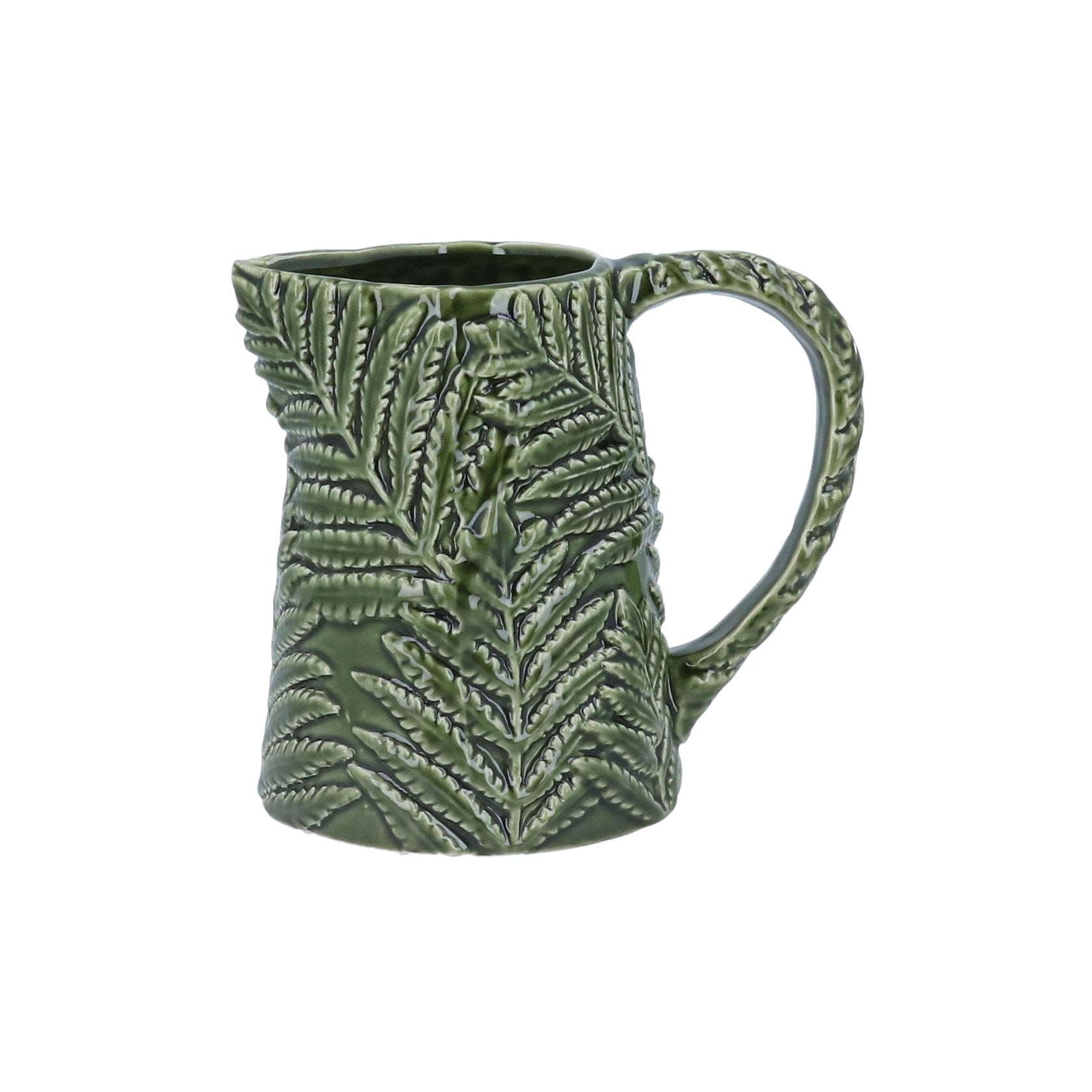 Green ceramic fern jug