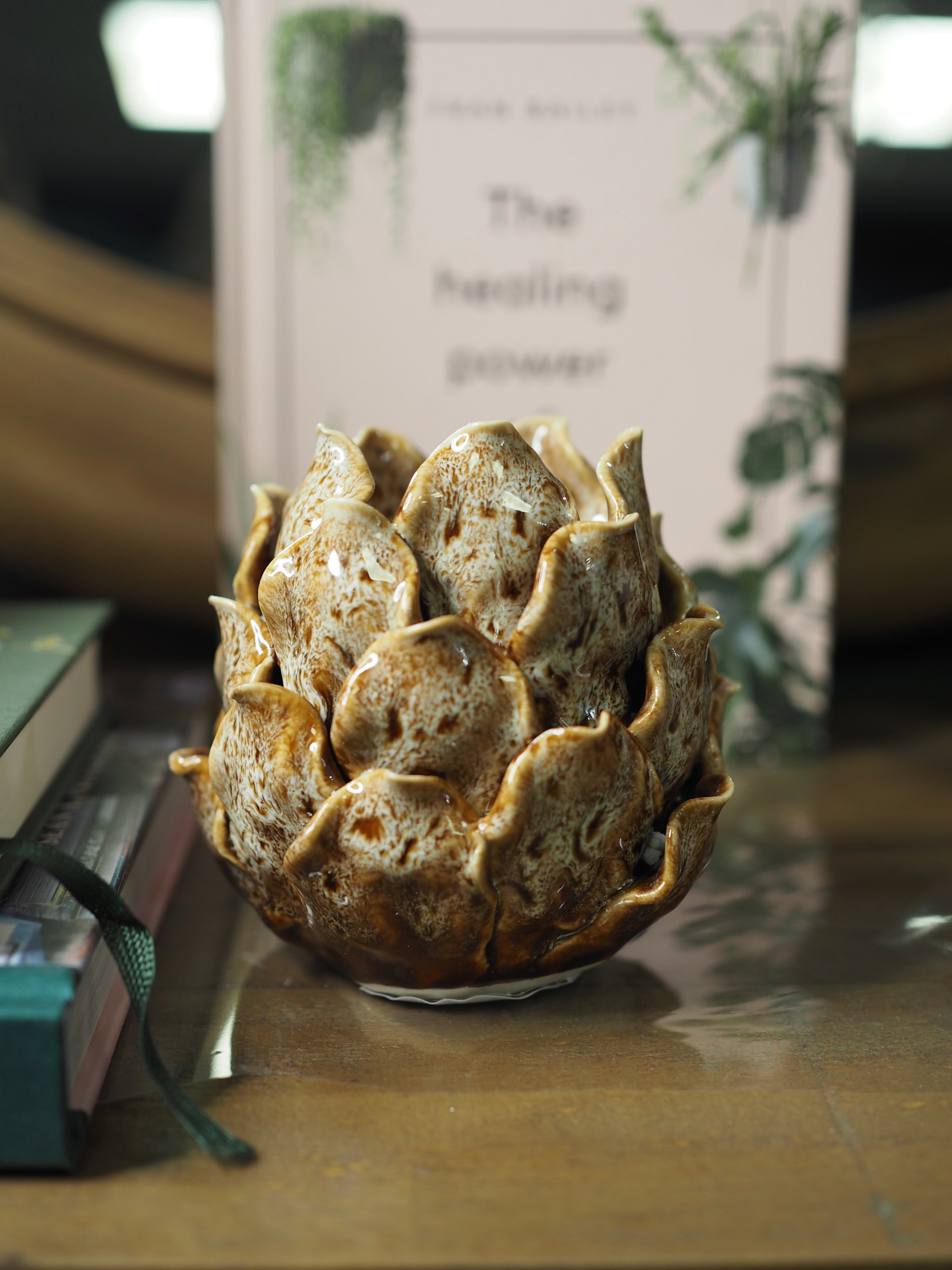 Brown Artichoke Tea Light Holder