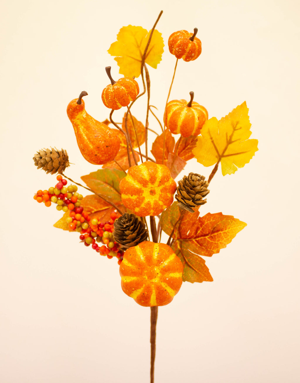 Pumpkin, pinecone and berry spray 36cm