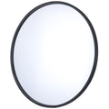 Black round slim frame mirror (90cm)