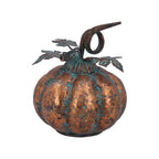 Copper Antiqued Metal Pumpkin Ornament, Small