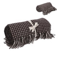 Chocolate Brown Stitch Woven Cotton Throw