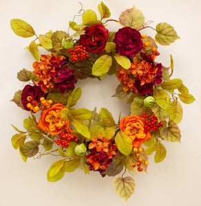 Cottage garden wreath