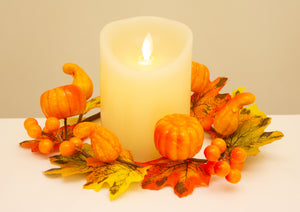 Mini pumpkin and berry candle ring  25cm