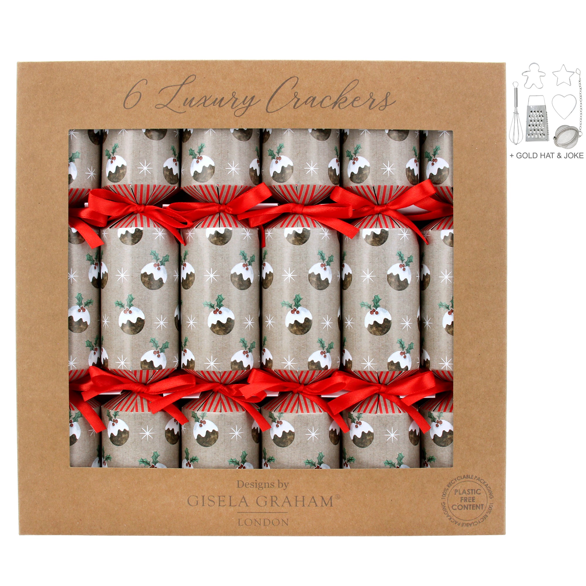 Christmas pudding crackers- box of 6