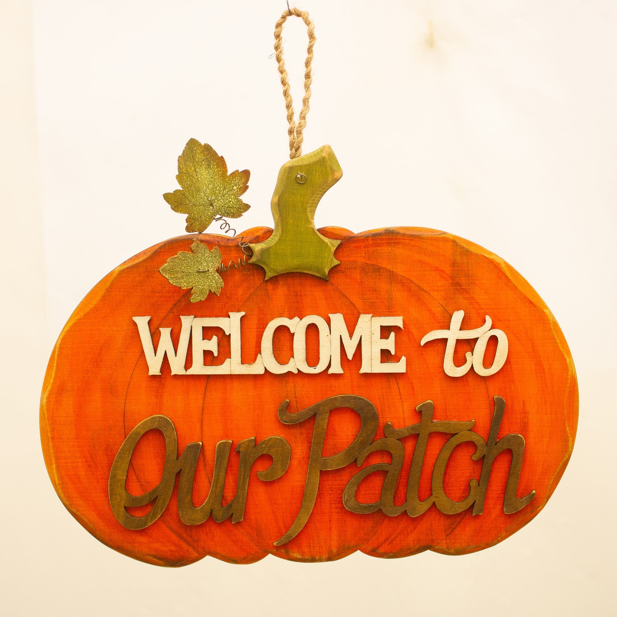 'Welcome to our patch' Pumpkin sign