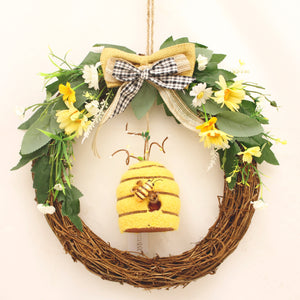 Honey bee-hive wreath