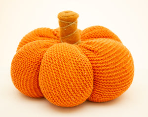 Orange knitted pumpkin