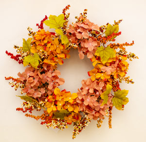 Russet hydrangea wreath