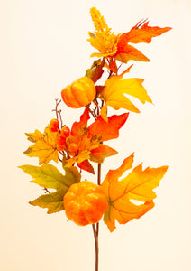 Pumpkin berry and Autumn leaf stem 70cm