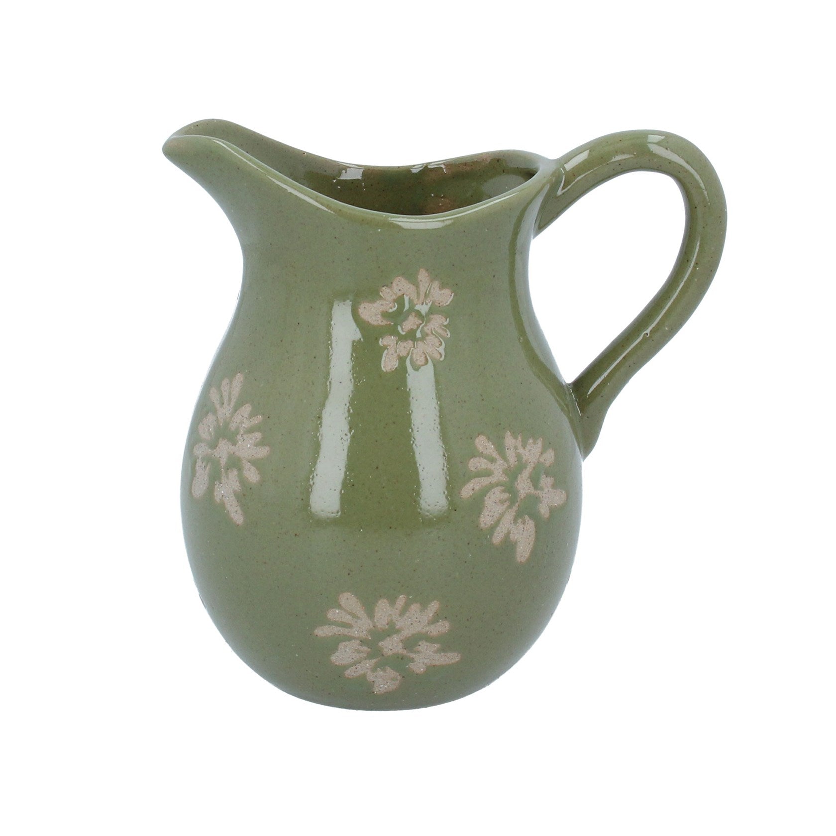 Green floral jug