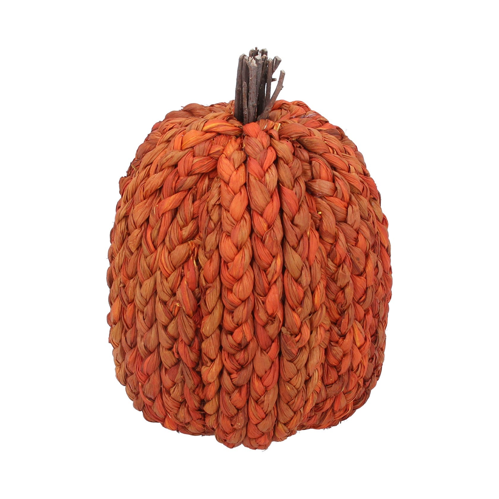 Orange cornhusk pumpkin ornament
