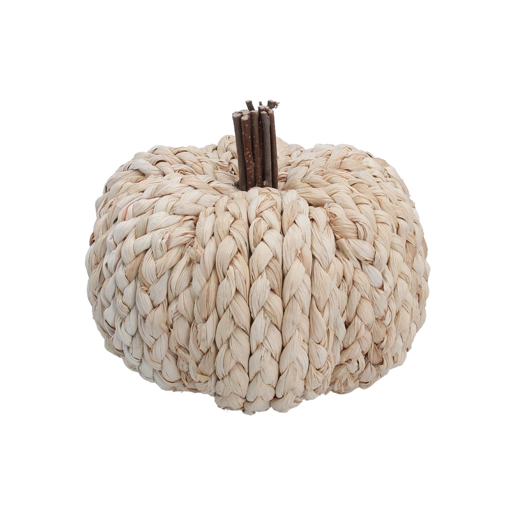 Natural cornhusk short pumpkin ornament
