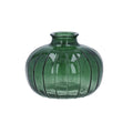 Emerald green glass ribbed onion bud vase