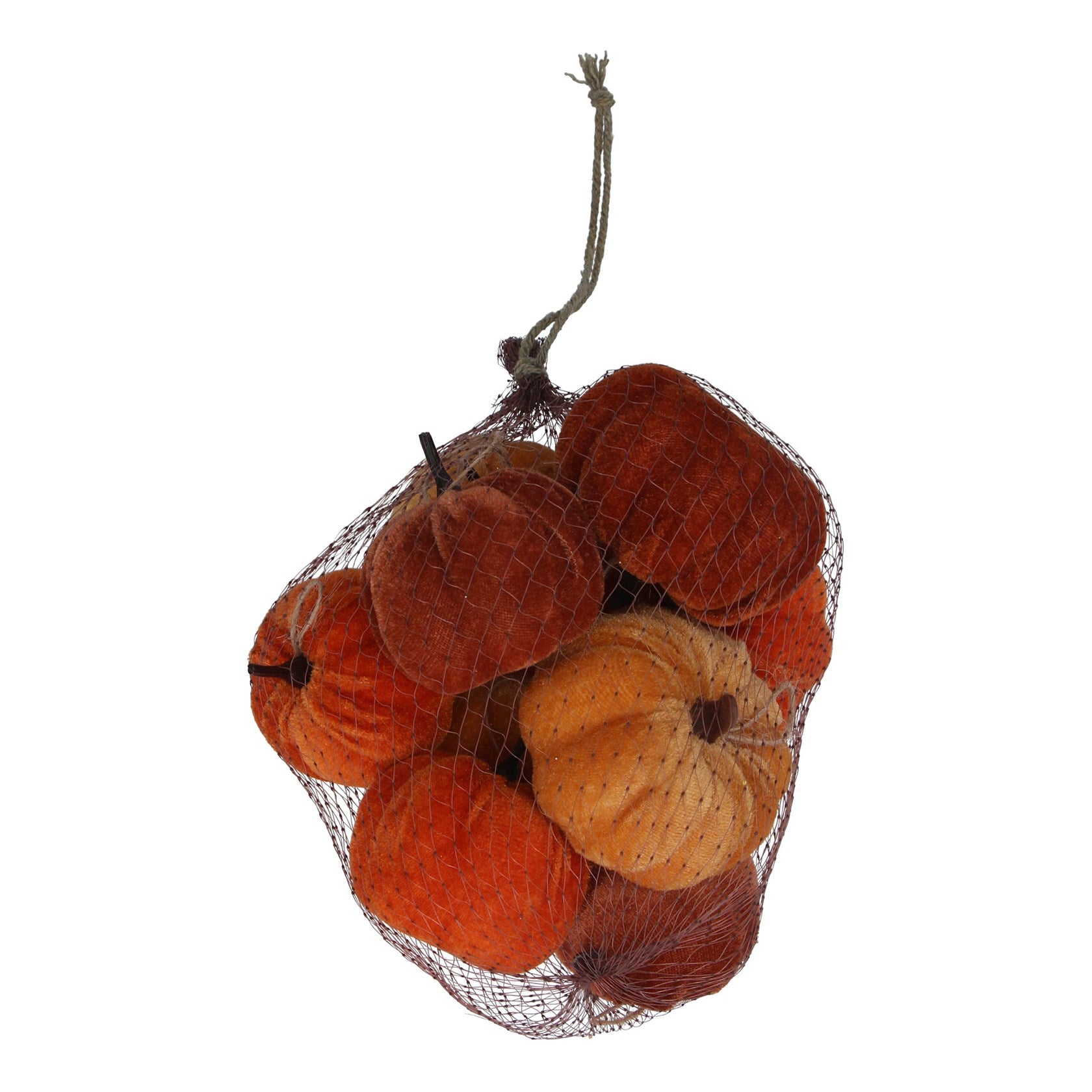 Autumn velvet mix net bag of pumpkins