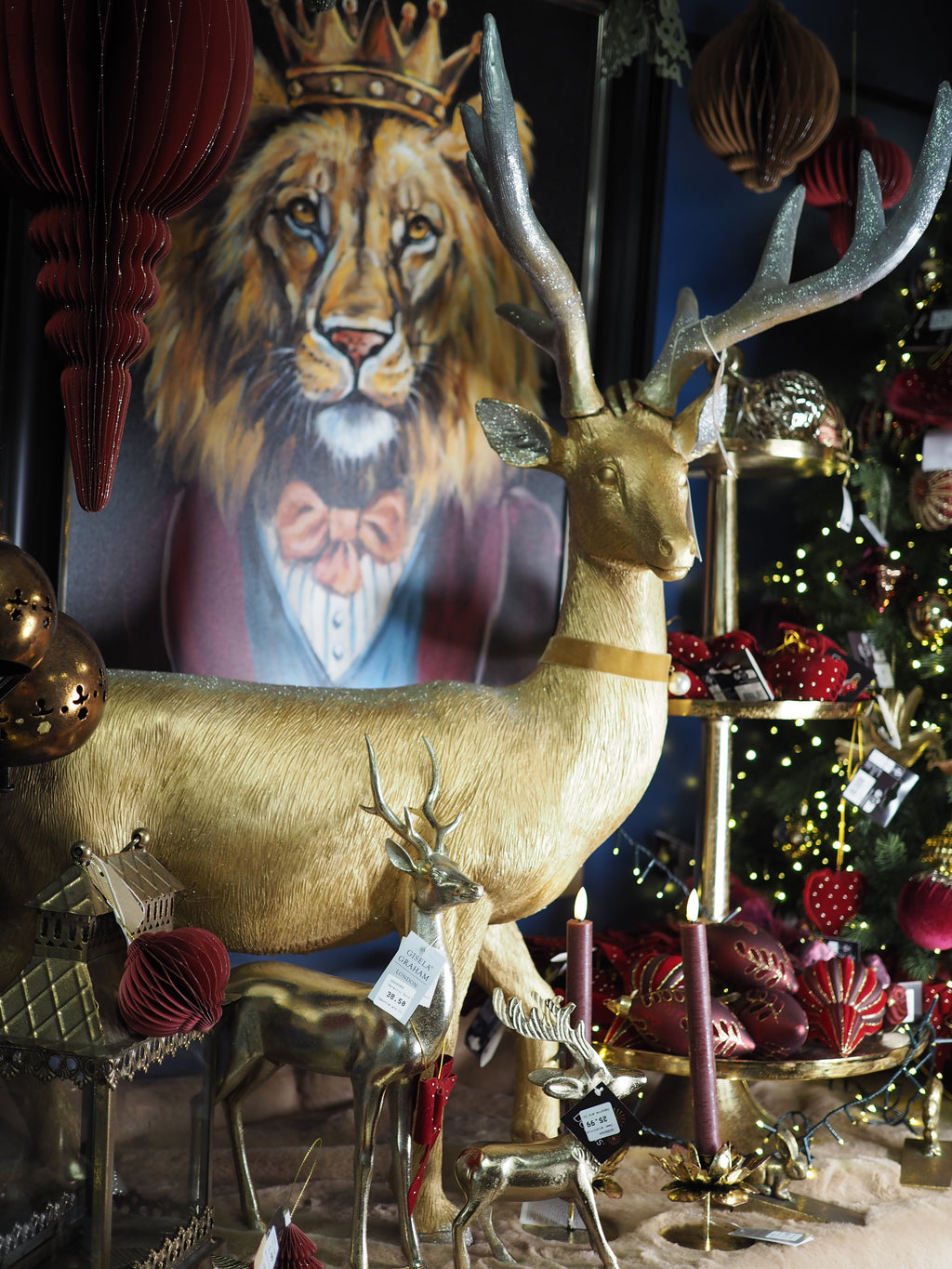 Gold Standing Stag with Collar