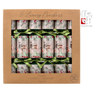 Woodland stag Christmas crackers- box of 6