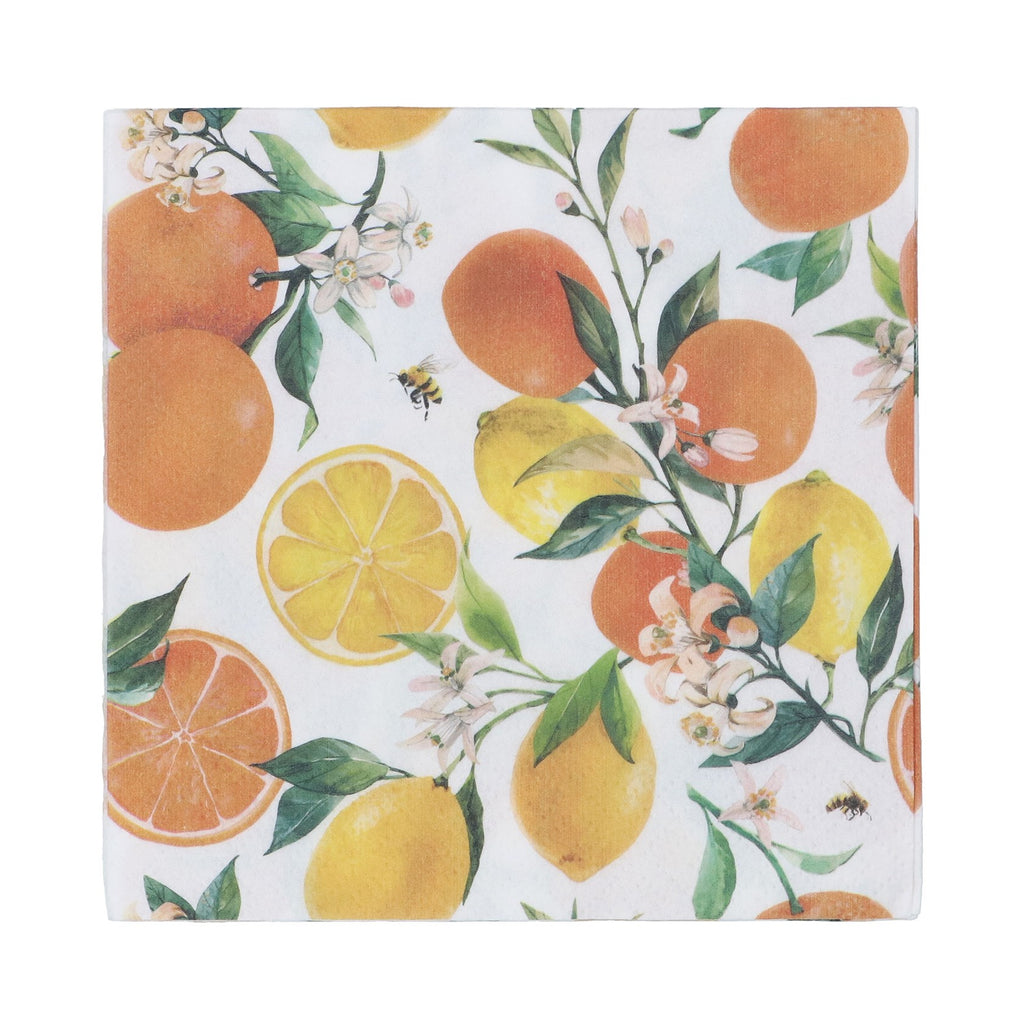 Oranges & lemons paper napkin set of 20