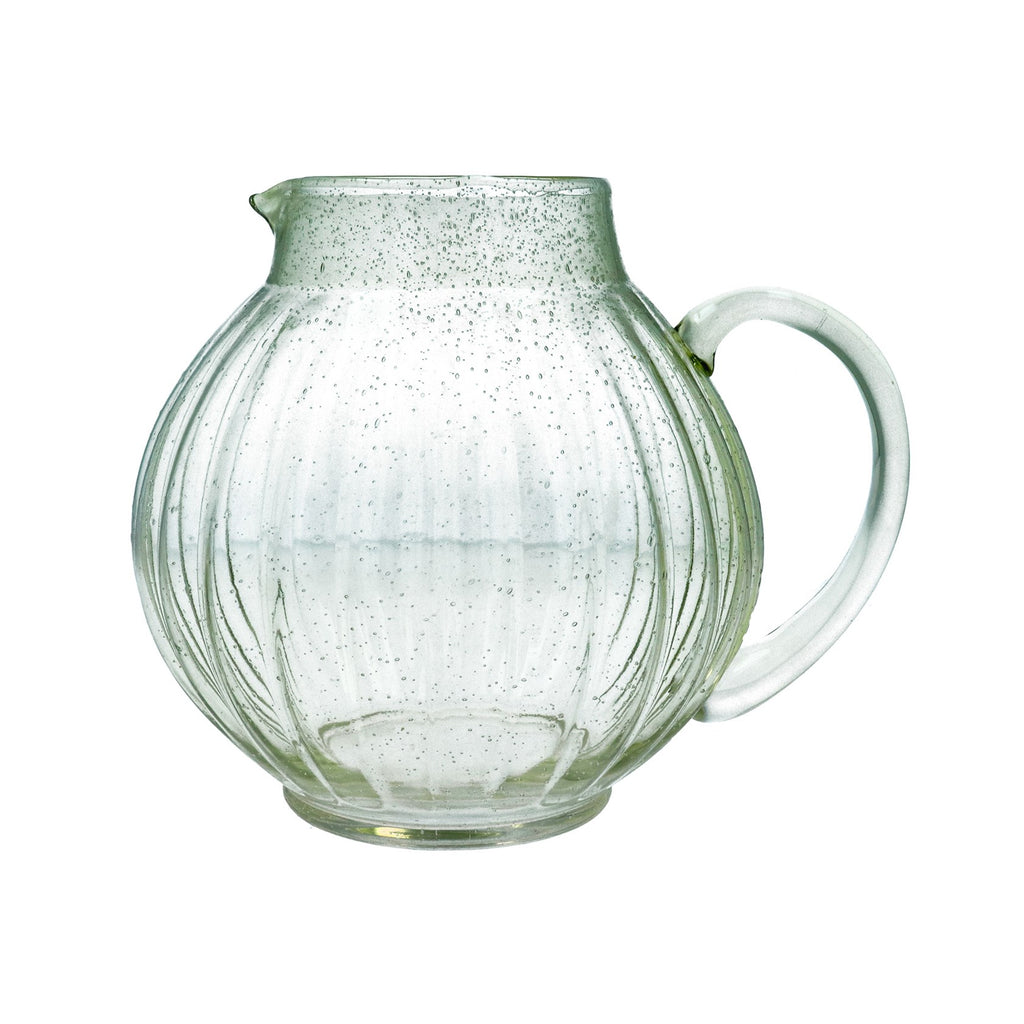 Green bubble glass ball jug