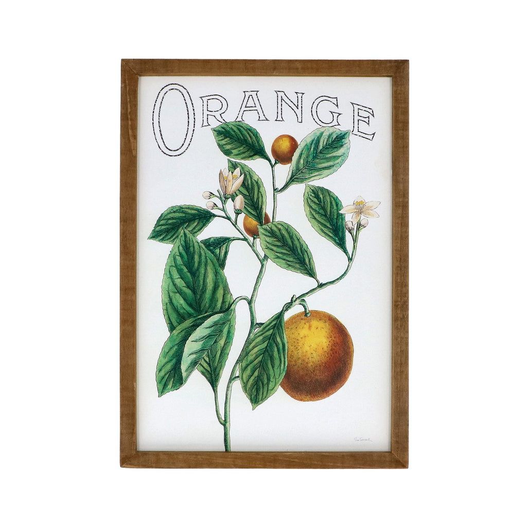 Orange wooden framed print