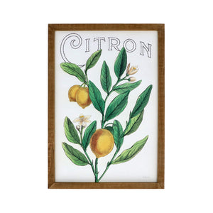Lemon citron wooden framed print