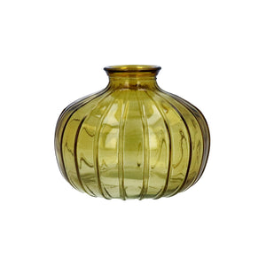 Straw Yellow Glass Onion Bud Vase