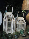 Beaded natural wood lantern (Small)