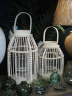 Beaded natural wood lantern (Small)