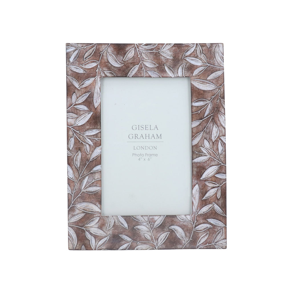 Brown Leaves Resin Picture Frame 4x6