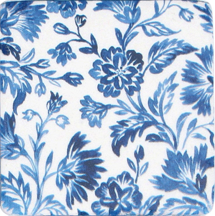 Set of 4 indigo wallpaper resin coasters