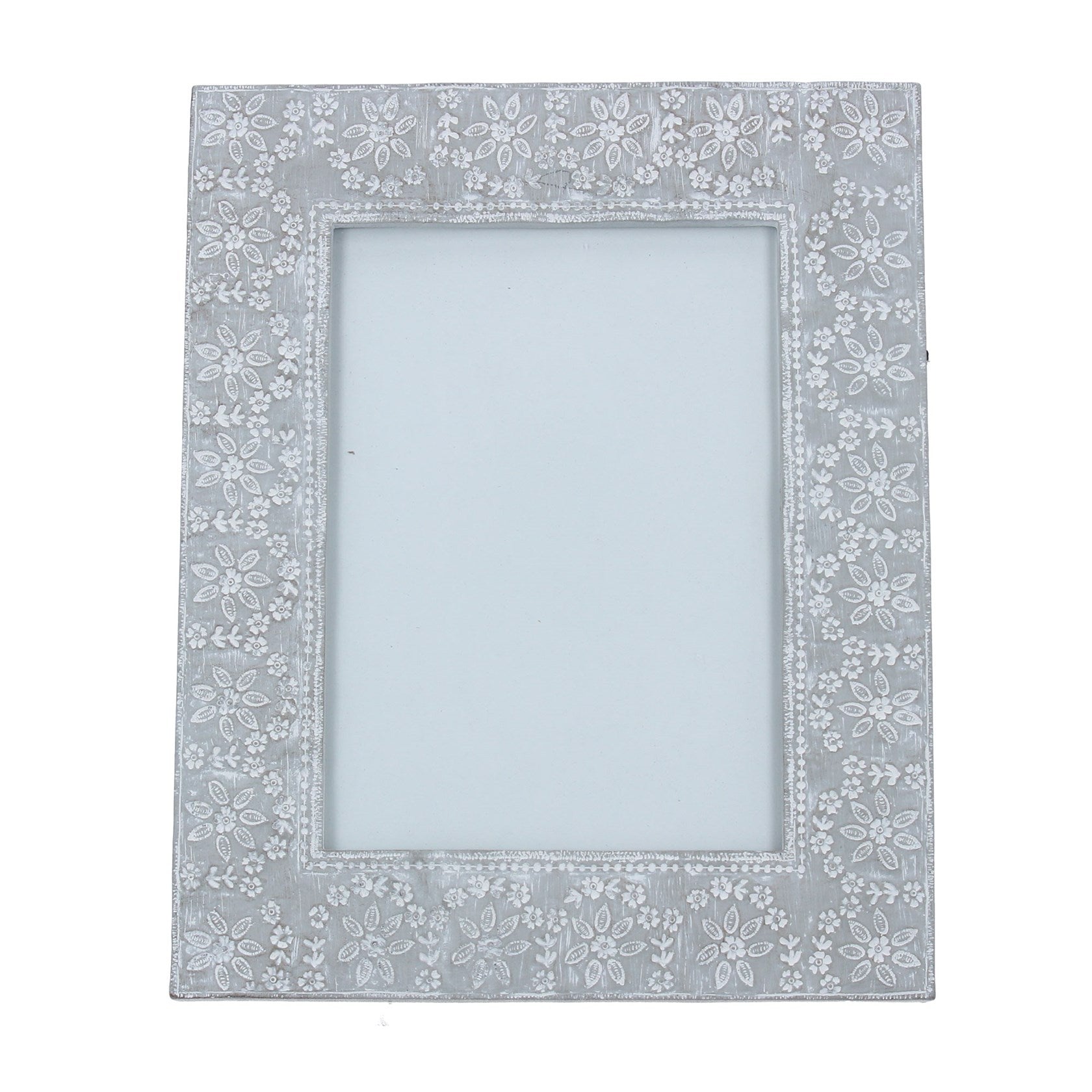 Grey wash floral photo frame (5 x 7)