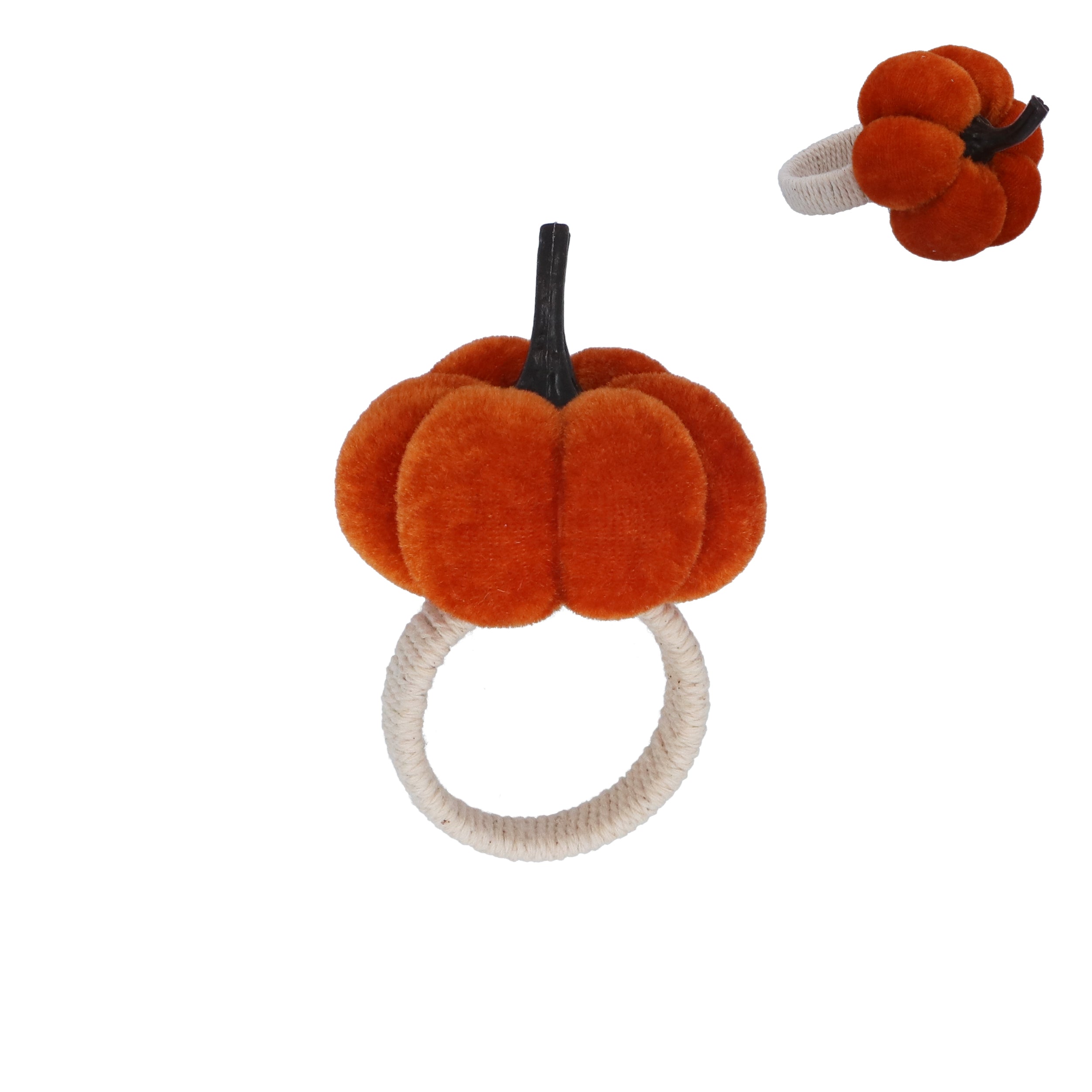 Orange Velvet pumpkin napkin ring