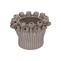 Taupe Porcelain Seed Head Applique Pot Cover, Sml