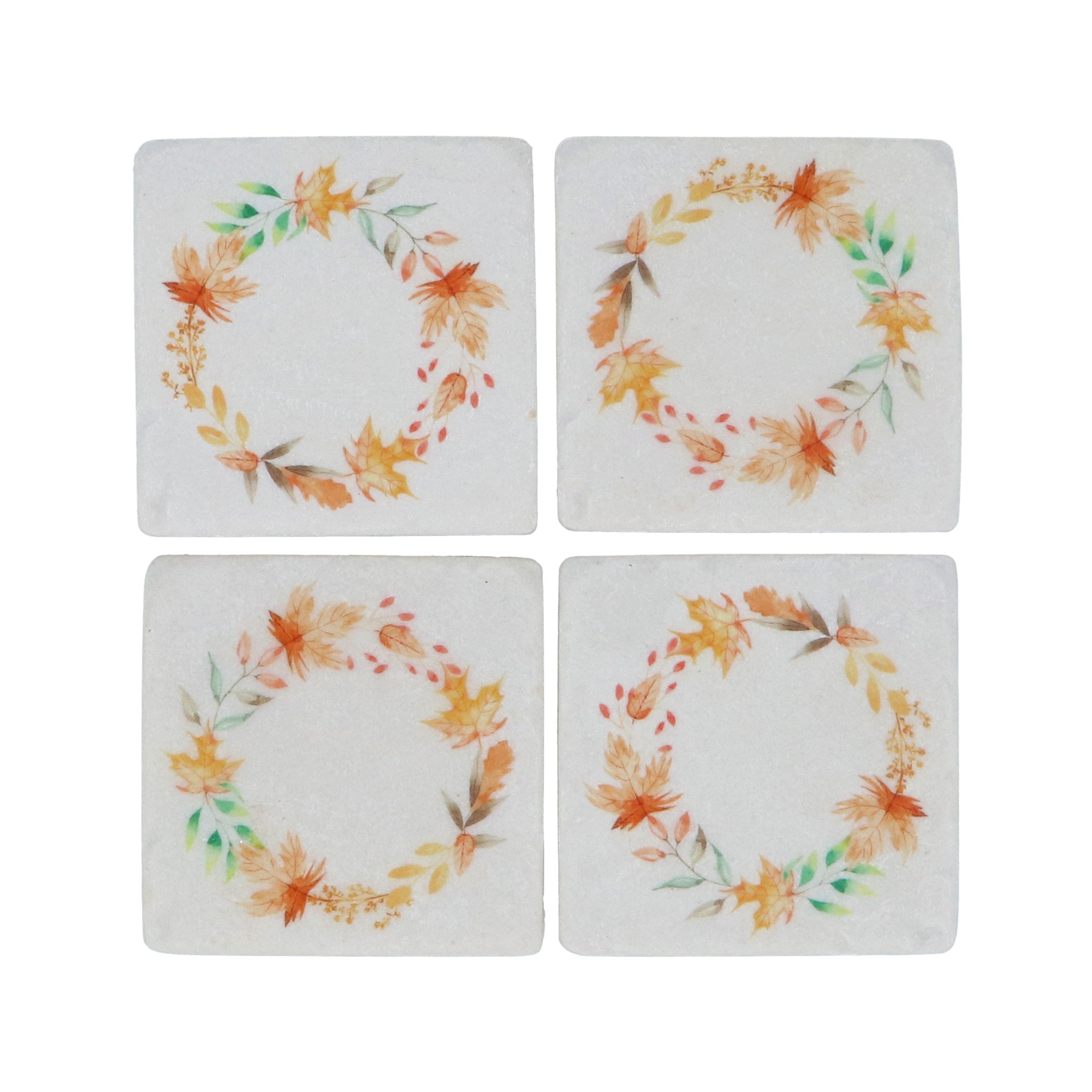 Autumn wreath resin coaster