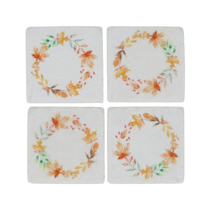 Autumn wreath resin coaster