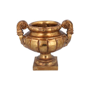 Antique gold urn planter-small