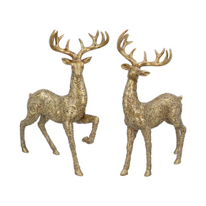 Embossed gold stag ornament