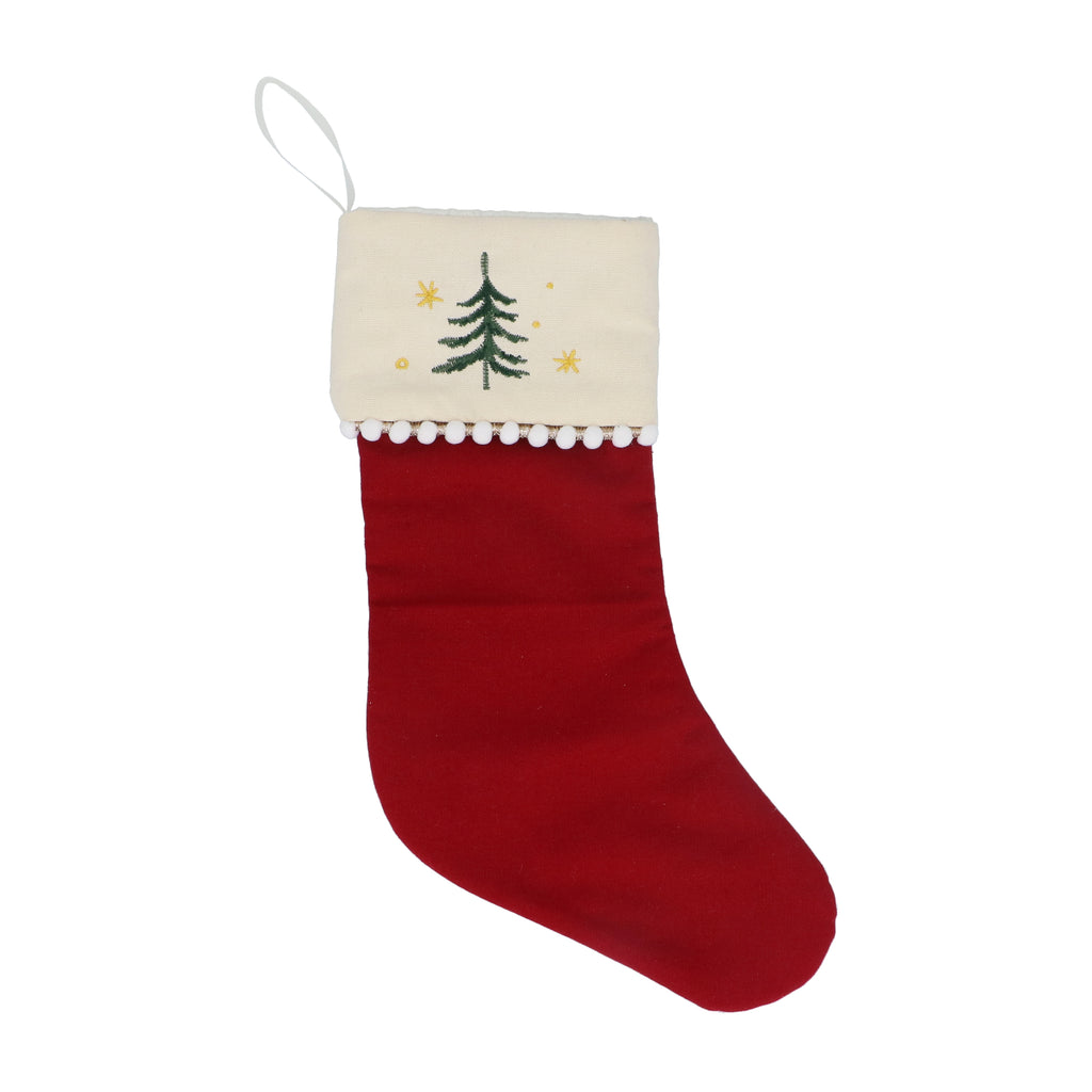 Christmas red and cream stocking