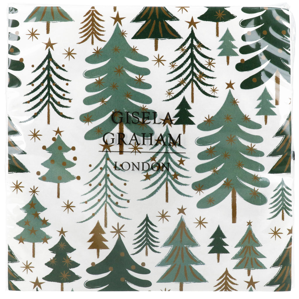 Green tree paper napkins