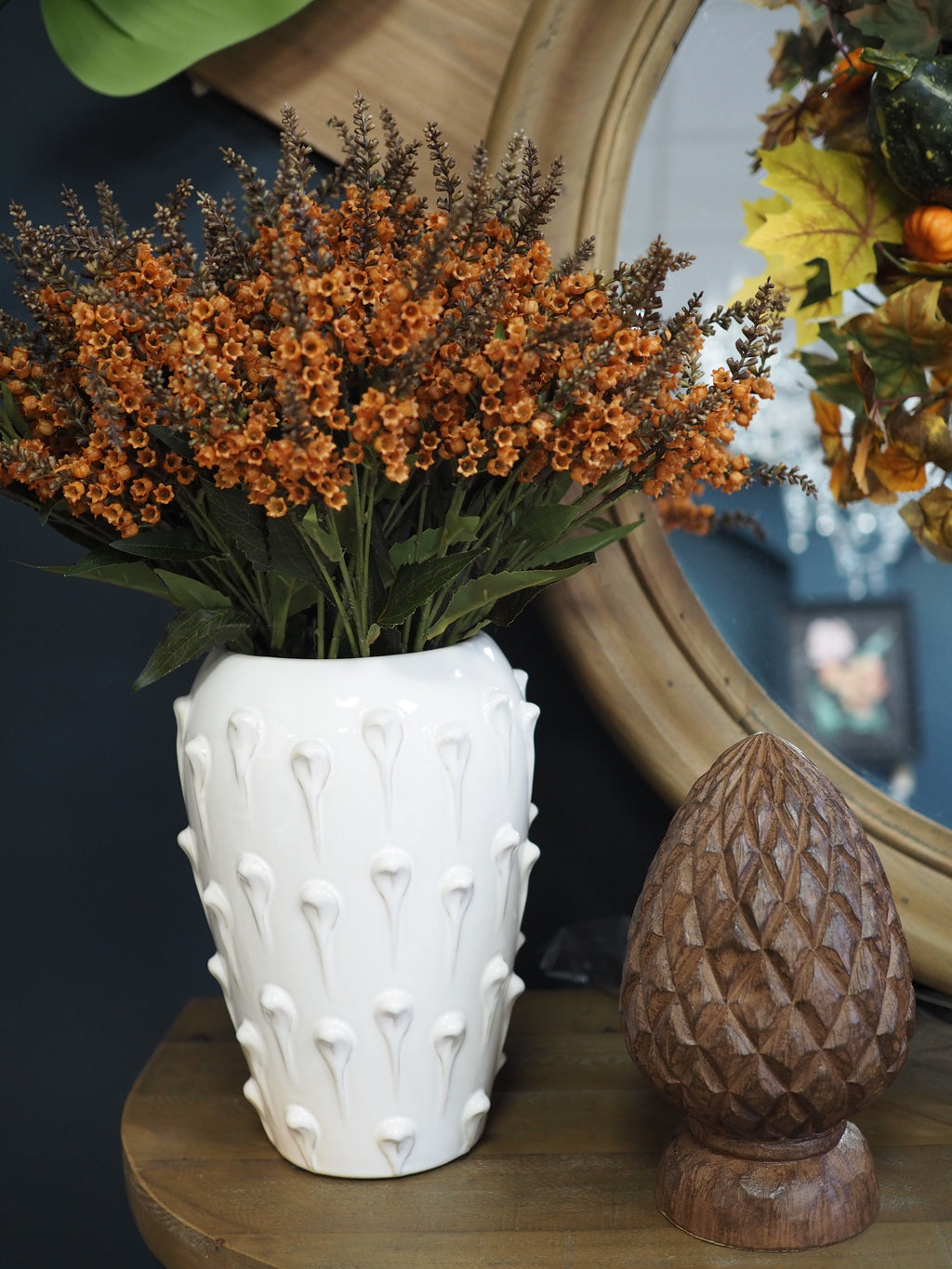 Sienna orange mini bell flower spray