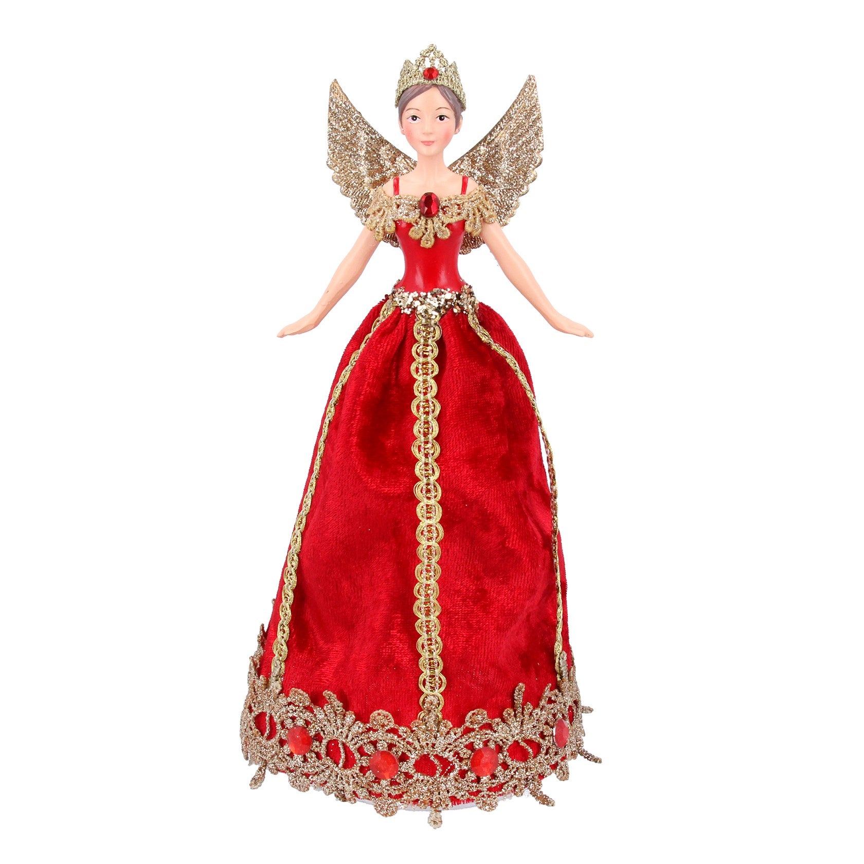 Lux red fabric fairy tree-topper