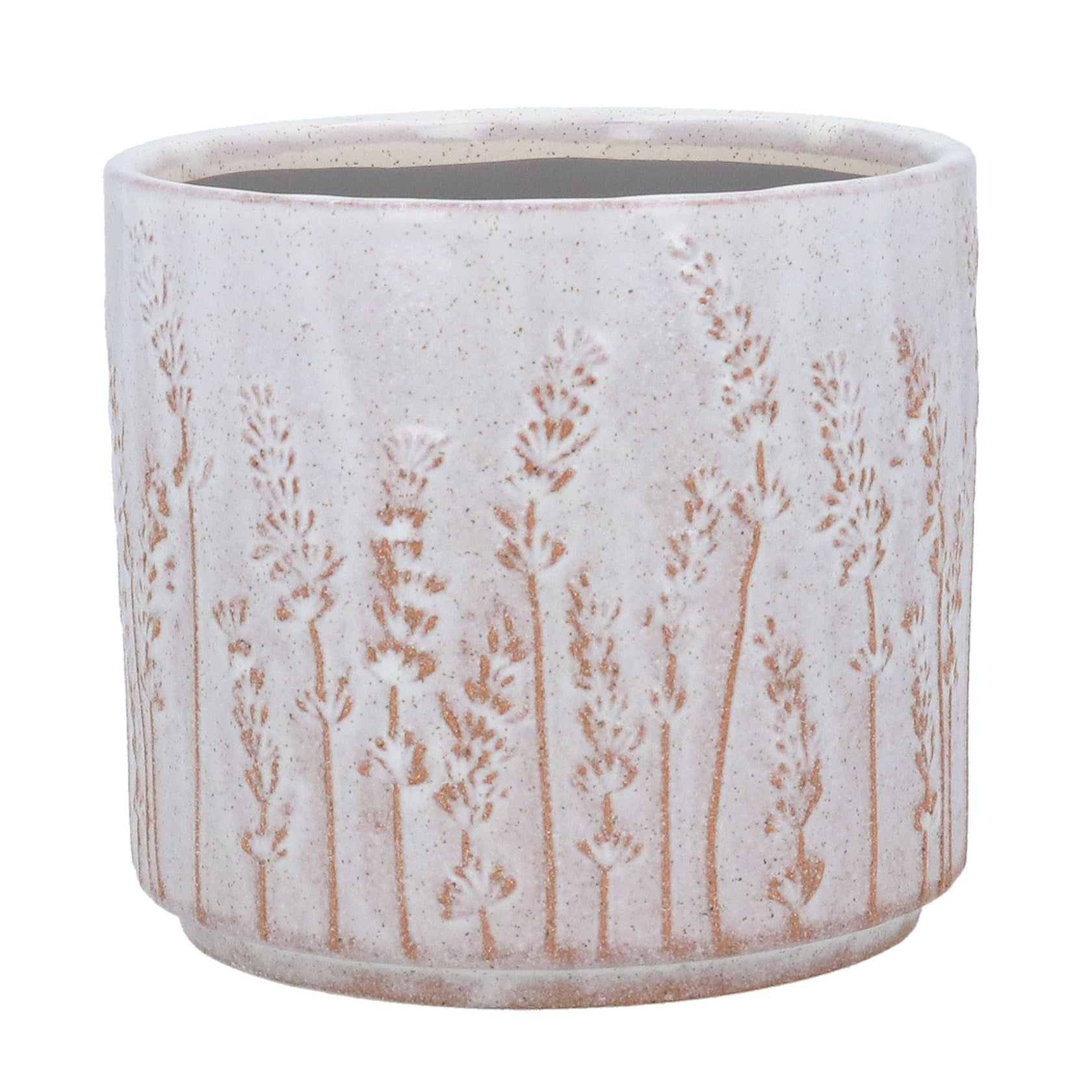 Rustic white lavender plant pot, Lrg